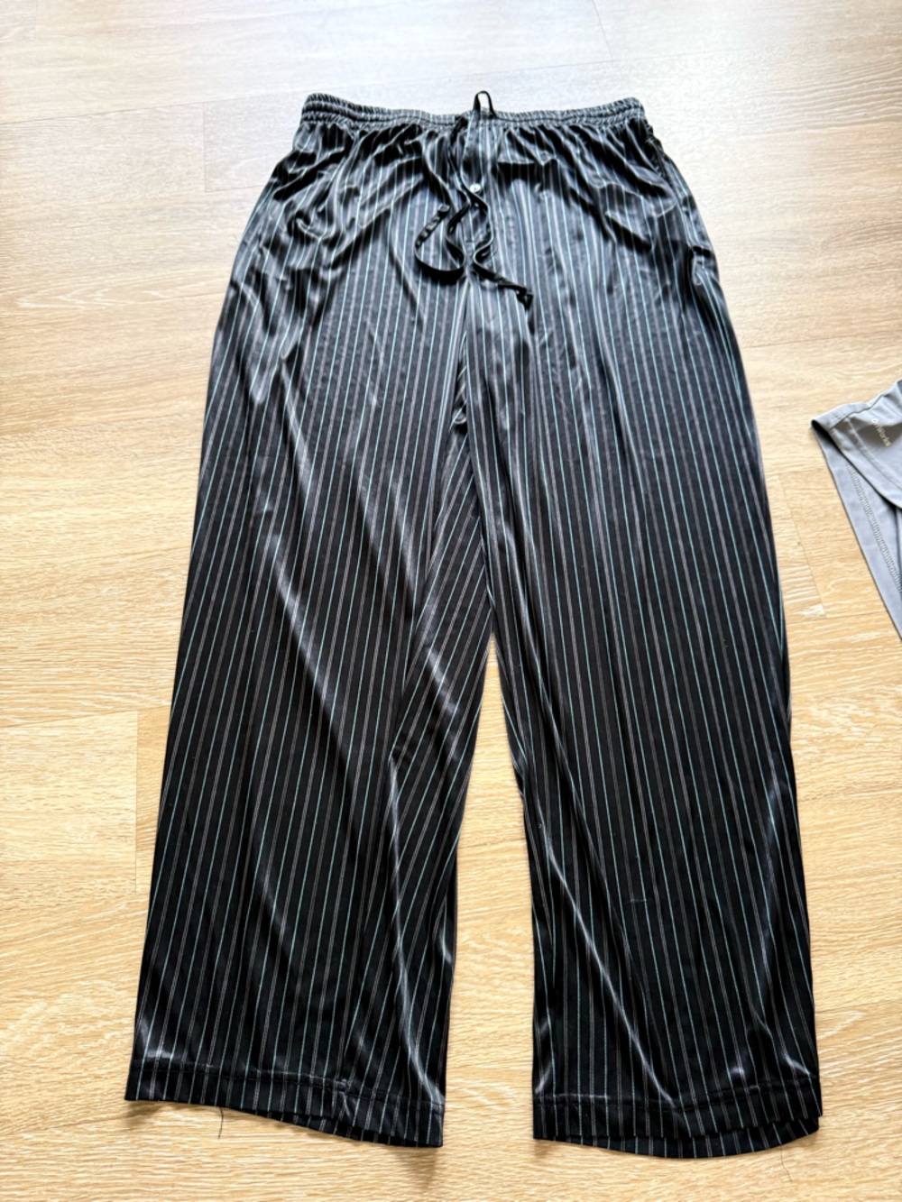 Covington Black Pinstripe Wide-Leg Lounge Pants